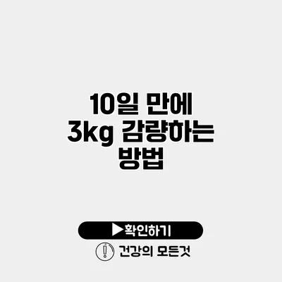 10일 만에 3kg 감량하는 방법