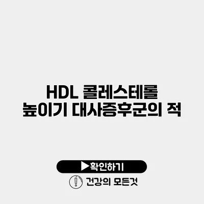 HDL 콜레스테롤 높이기 대사증후군의 적