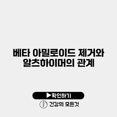 베타 아밀로이드 제거와 알츠하이머의 관계