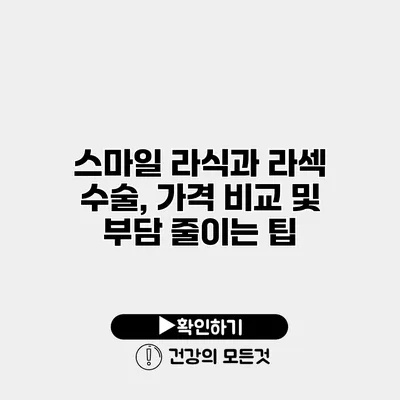 스마일 라식과 라섹 수술, 가격 비교 및 부담 줄이는 팁