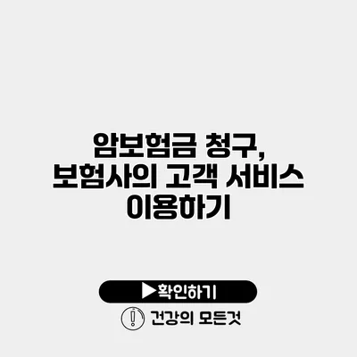 암보험금 청구, 보험사의 고객 서비스 이용하기