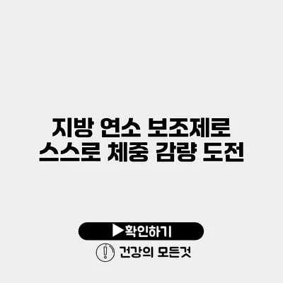 지방 연소 보조제로 스스로 체중 감량 도전