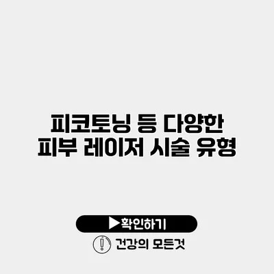 피코토닝 등 다양한 피부 레이저 시술 유형