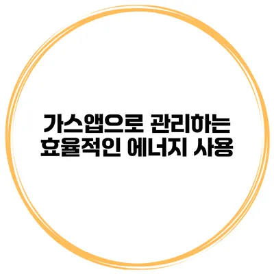 가스앱으로 관리하는 효율적인 에너지 사용
