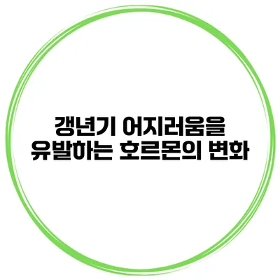 갱년기 어지러움을 유발하는 호르몬의 변화