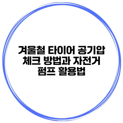 겨울철 타이어 공기압 체크 방법과 자전거 펌프 활용법