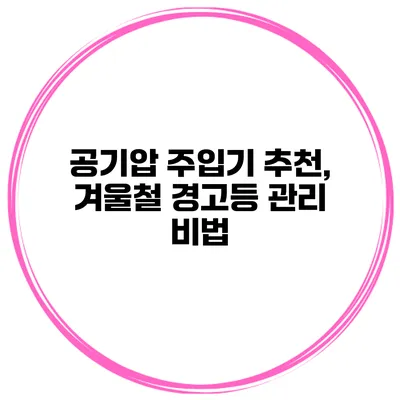 공기압 주입기 추천, 겨울철 경고등 관리 비법