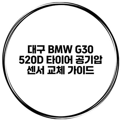대구 BMW G30 520D 타이어 공기압 센서 교체 가이드