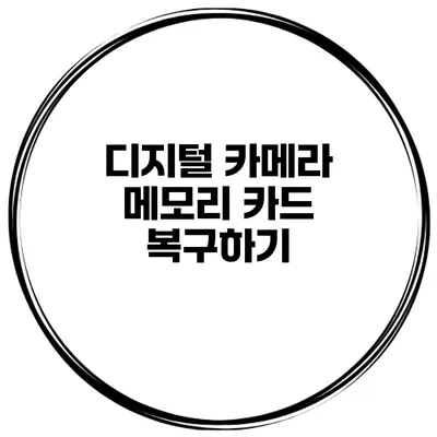 디지털 카메라 메모리 카드 복구하기