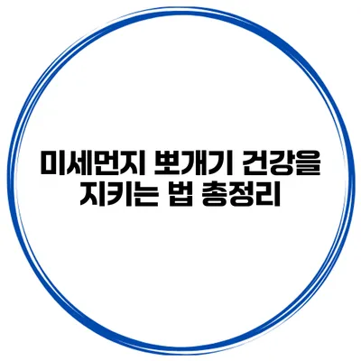미세먼지 뽀개기 건강을 지키는 법 총정리