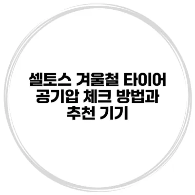 셀토스 겨울철 타이어 공기압 체크 방법과 추천 기기