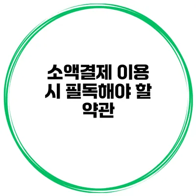 소액결제 이용 시 필독해야 할 약관
