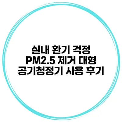 실내 환기 걱정? PM2.5 제거 대형 공기청정기 사용 후기