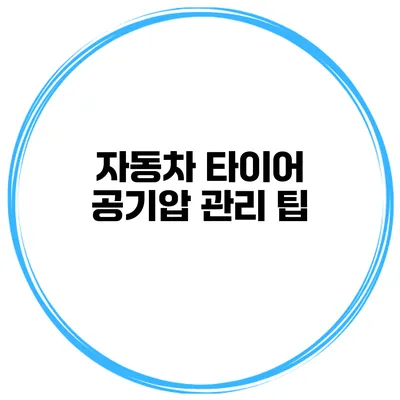 자동차 타이어 공기압 관리 팁