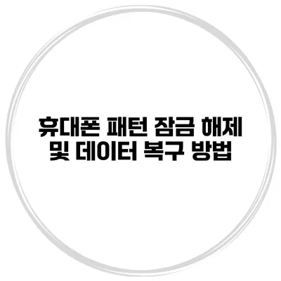 휴대폰 패턴 잠금 해제 및 데이터 복구 방법